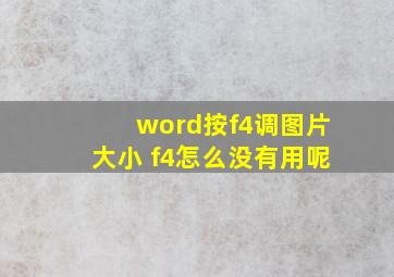 word按f4调图片大小 f4怎么没有用呢